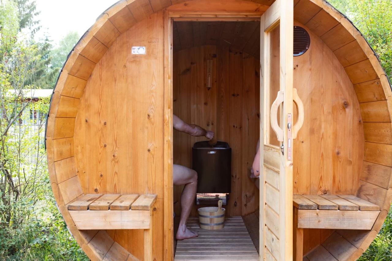 Gemutliches Tinyhouse Bungalow Mit Kamin & Sauna Am See Joachimsthal Exteriér fotografie