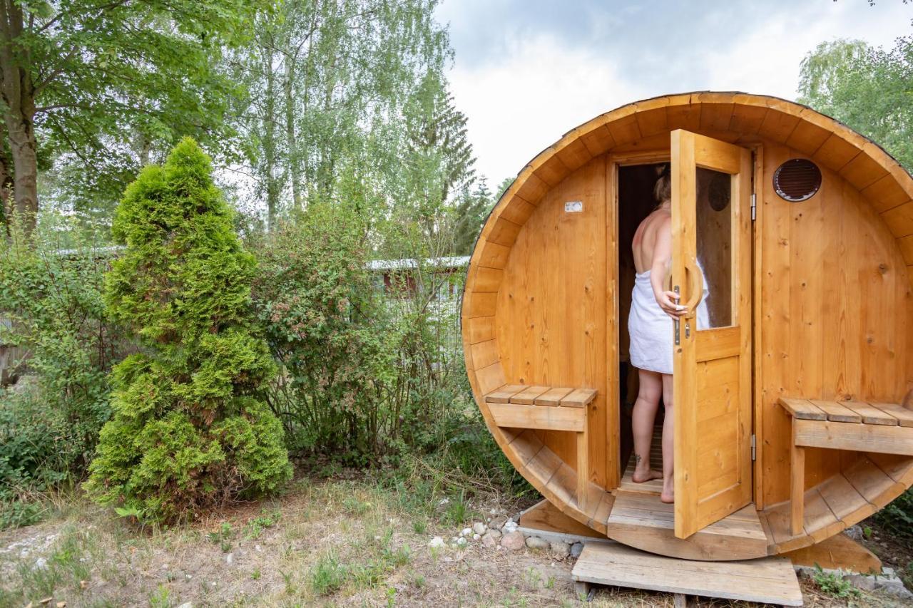 Gemutliches Tinyhouse Bungalow Mit Kamin & Sauna Am See Joachimsthal Exteriér fotografie